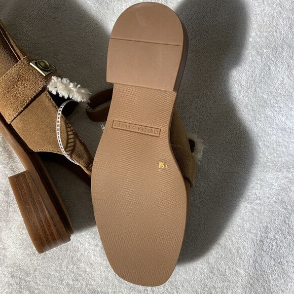 Chelsea & Violet Lundin Suede Slingback Flats Faux Fur 8 - Picture 5 of 6